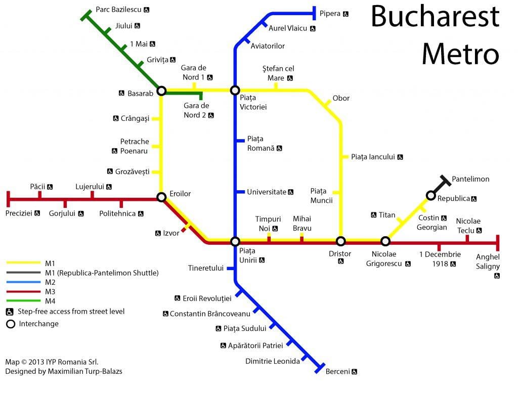 Kat jeyografik nan bucharest transpò piblik 