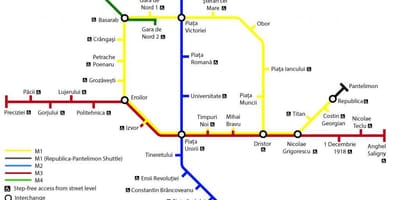 Kat jeyografik nan bucharest transpò piblik 